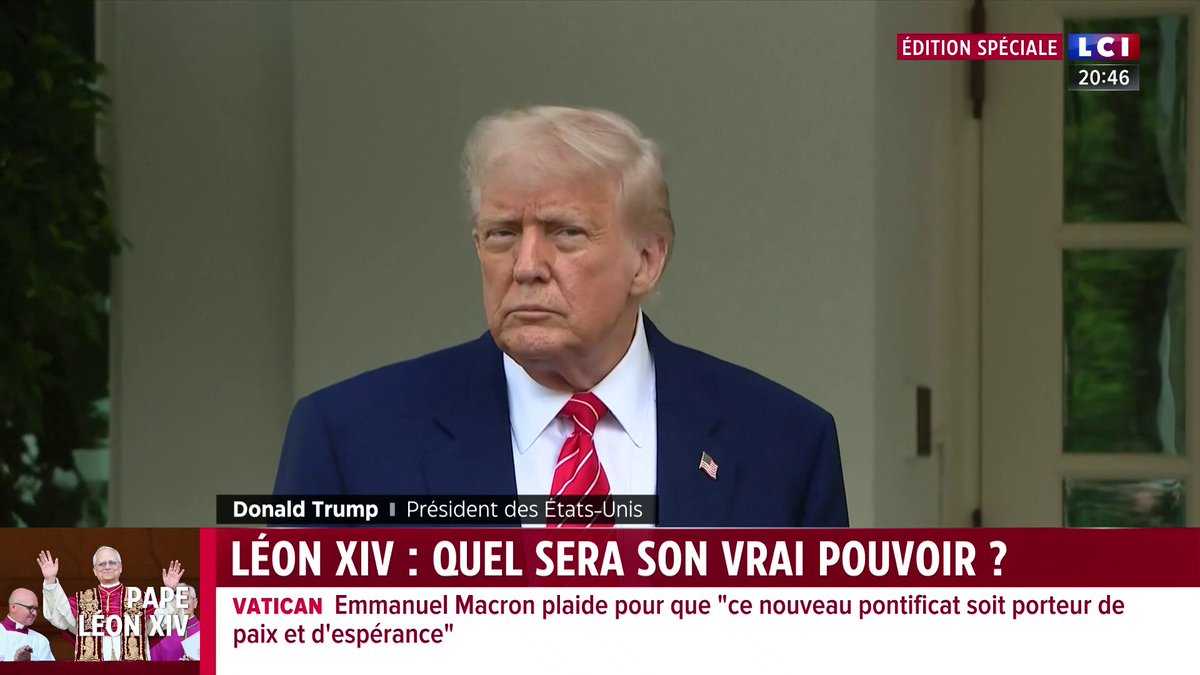 🗣️ Trump félicite le pape Léon XIV et parle d’un "grand honneur" pour les États-Unis : "la relation entre les deux hommes va être une relation à la fois proche et difficile" réagit Gérard Araud ▶️ Darius Rochebin