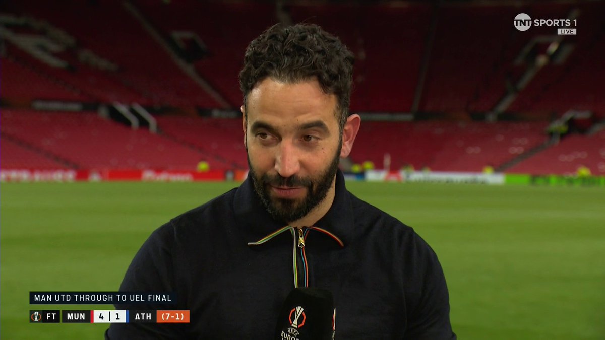 “I’m stressed already because of the final” Ruben Amorim’s already thinking ahead for the Europa League final 😅 🎙@JulesBreach | 📺 TNT Sports &amp; discovery+ UK