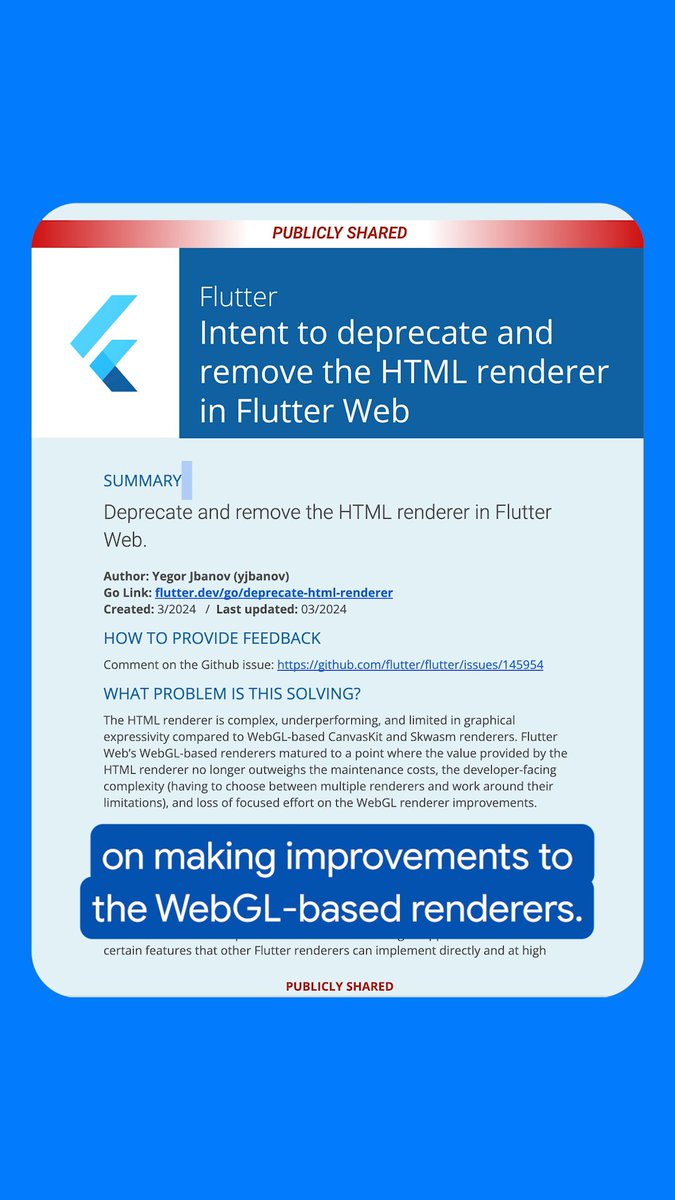 Missed the 3.29 release? Here's what's new for Flutter web! 👇🏼 💻 Wasm works with default headers ✂️ HTML renderer removed 📸 Better image handling = less jank 🔀 Cross-origin image fetches supported