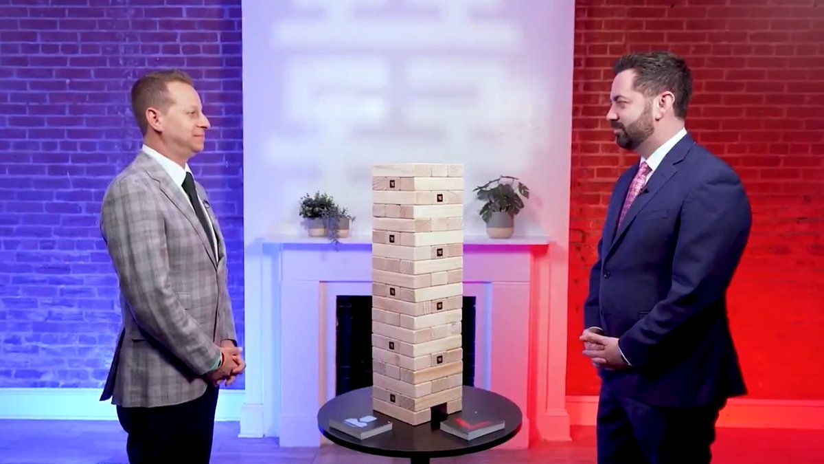 One Jenga tower. Two parties. Zero filter.
