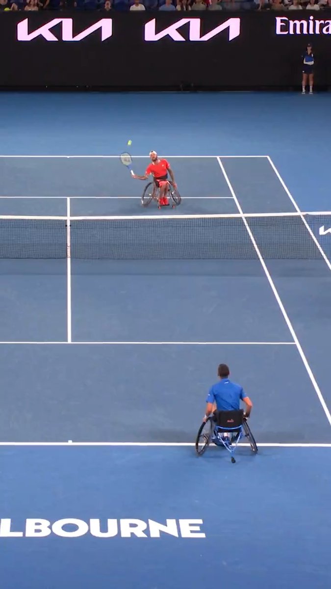 Taking on Djokovic at Rod Laver Arena 🔥🔥 Happy birthday, Heath Davidson