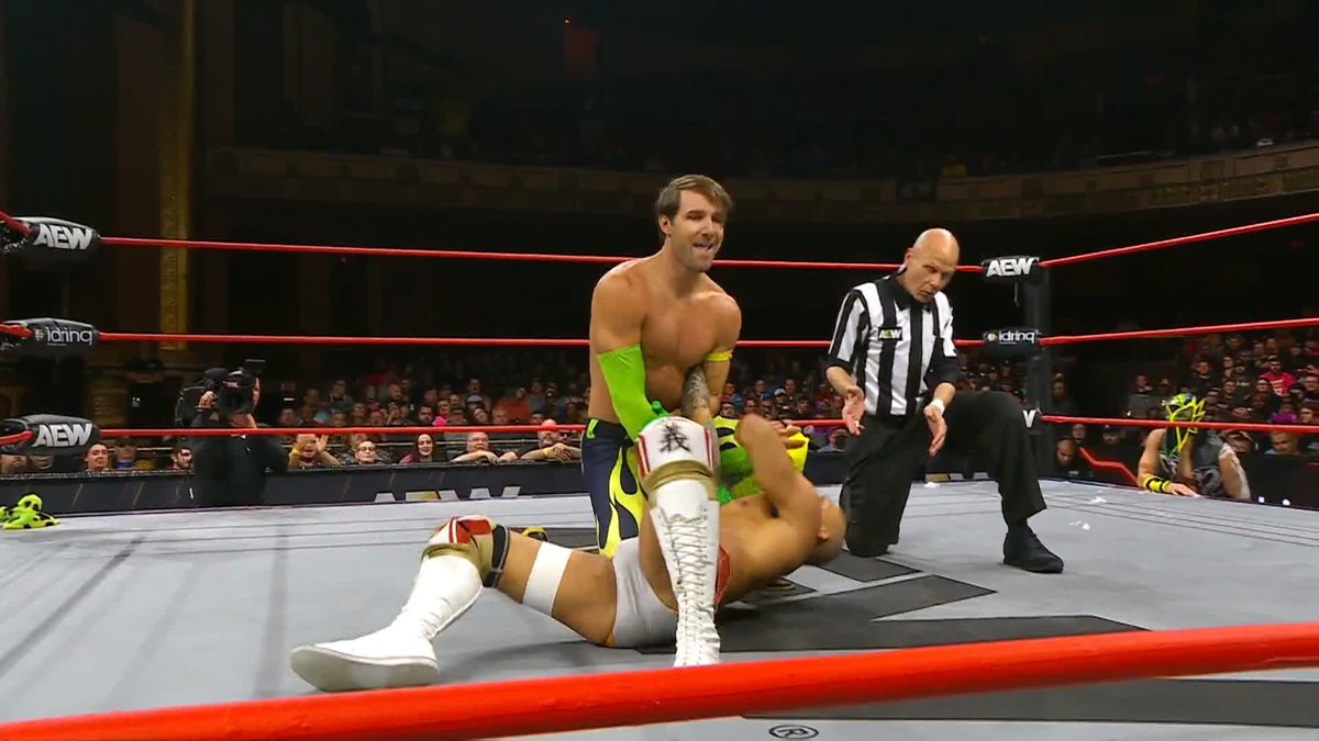 Angelico won't let Ricochet get off of the mat! Watch #AEWCollision LIVE on TBS & MAX Ricochet | ANGELICO