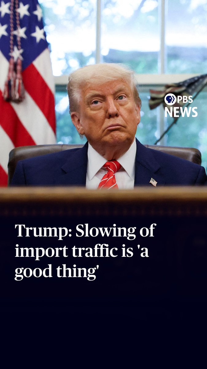 Recent slowdowns at U.S. ports are a “good thing,” President Donald Trump said in the Oval Office on Thursday. A reporter said in a question to the president that with the slowing of U.S. port traffic, dockworkers and truck drivers were concerned about losing their jobs. “That’s good,” Trump responded. “That means we lose less money. … When you say it slowed down, that's a good thing, not a bad thing.” The Port of Los Angeles, the busiest container port in the Western Hemisphere, reported a 35% drop in cargo this week compared to the same time last year, amid Trump’s new tariffs on goods imported into the U.S. from China.
