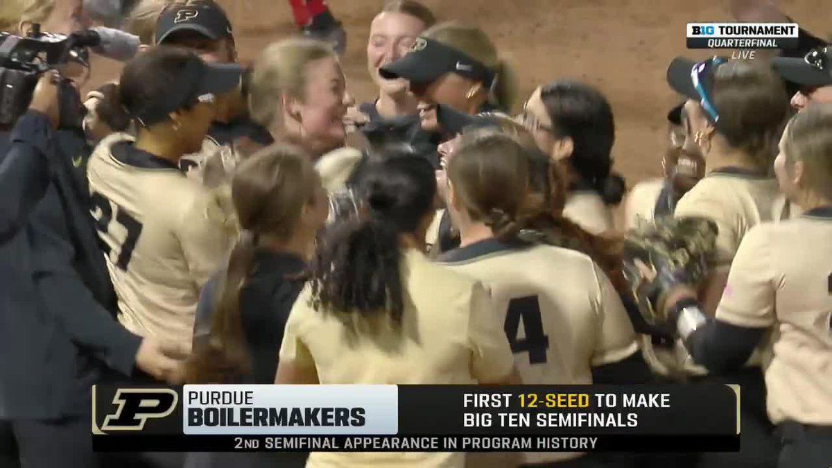 BOILERMAKER BELIEF LIVES ON 🚂 Purdue Softball becomes the first 12-Seed to make the B1G semifinals 👀 #B1GSoftball on BTN 📺
