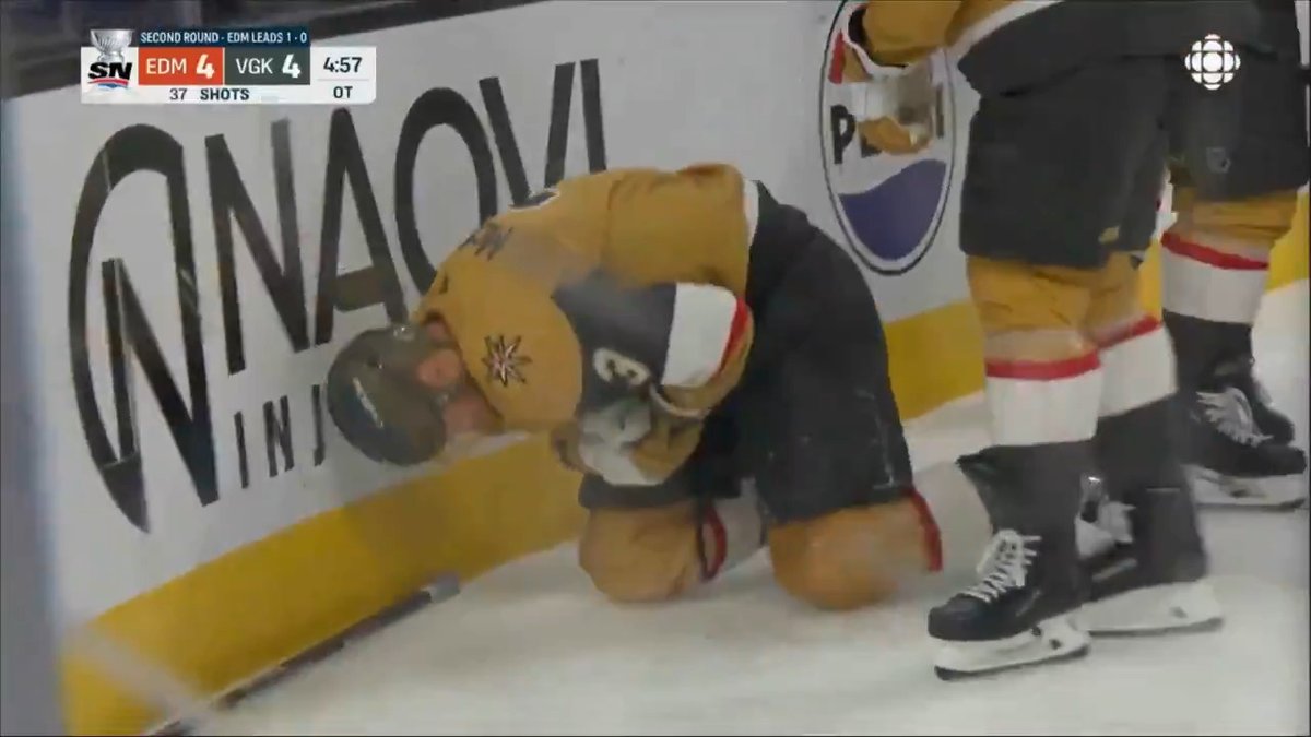 The refs missed a trip by Arvidsson in OT that left Brayden McNabb injured 😳