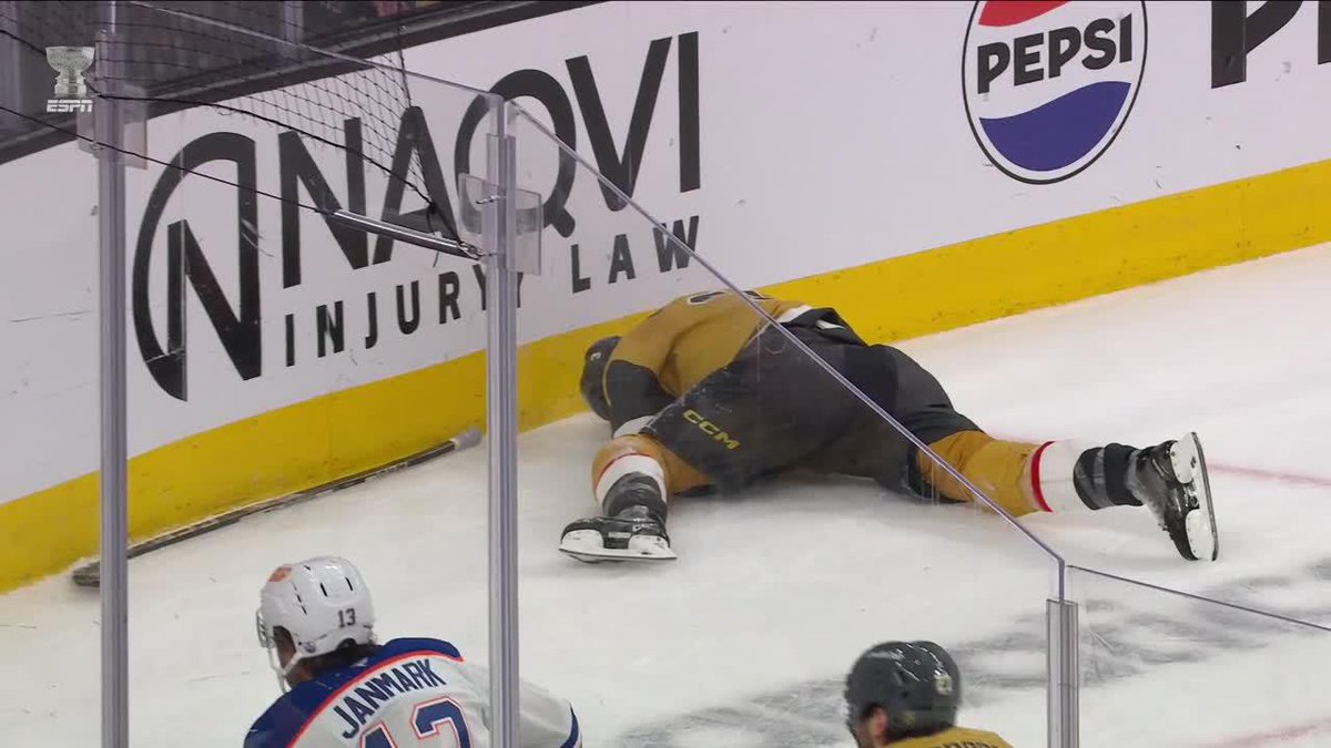 Prior to the Oilers' game winning goal Arvidsson sent McNabb into the boards, and McNabb left the game with an apparent injury. There was no call on the play.