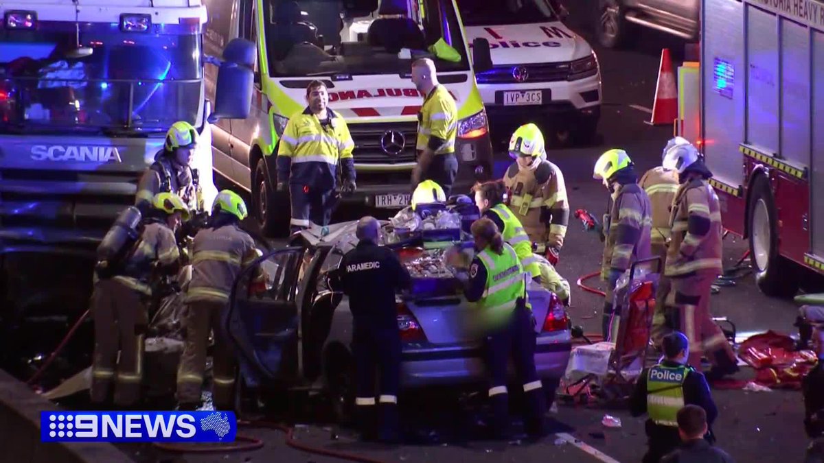A woman is fighting for life after driving on the wrong side of Citylink and colliding head-on with a truck. Chester Ngan #9News