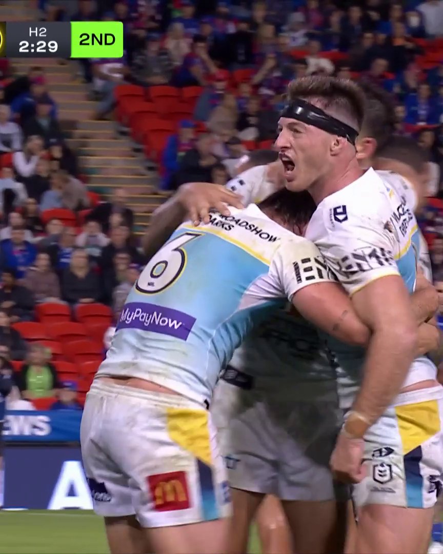 Brimson completes the comeback! 🤯 #NRLKnightsTitans