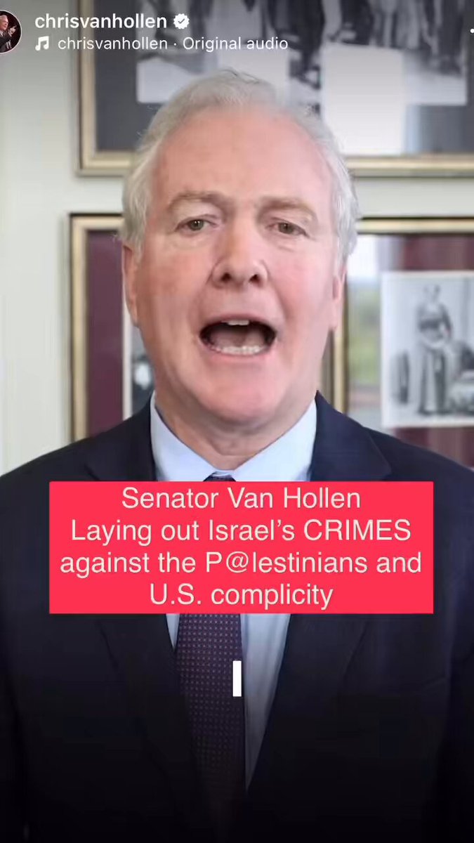 This is how you speak when you don't take AIPAC blood money👏🏼 This is what EVERY single senator should be saying right now but they aren't because they are being controlled by Israel either through the lobby or blackmail. 👤 Senator Van Hollen