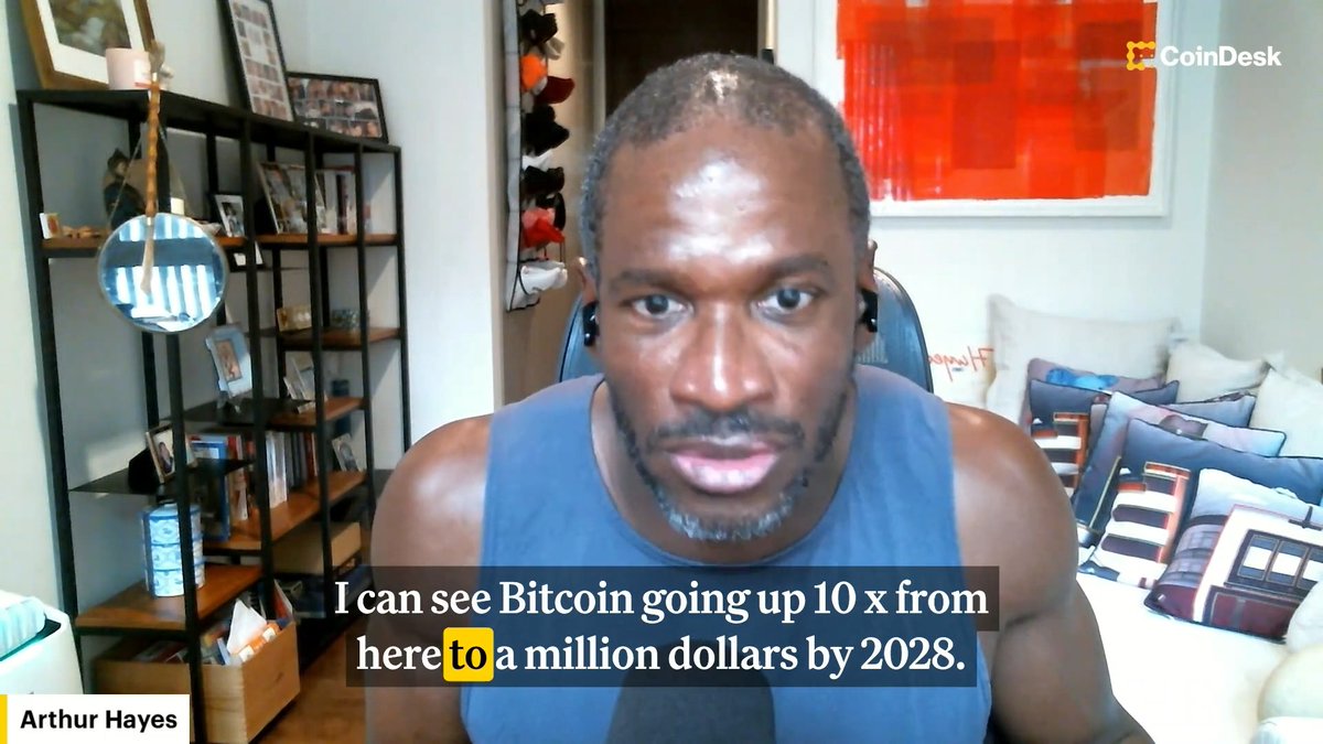 Bitcoin hits $100K, Arthur Hayes explains why it will 10X and soar to $1M by 2028. Full convo with Christine Lee here👇 🔗