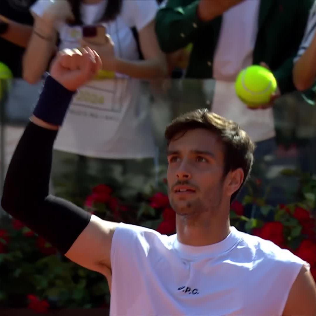 First match as a Top 10 Player ✅ First WIN as a Top 10 Player ✅ Musetti takes down Virtanen at home 6-3 6-2! #IBI25