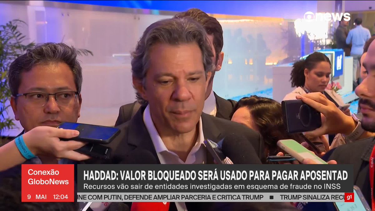 Governo vai usar recursos bloqueados de associações que cometeram fraude para pagar aposentados, diz Haddad. ➡ Assista ao #ConexãoGloboNews: #GloboNews