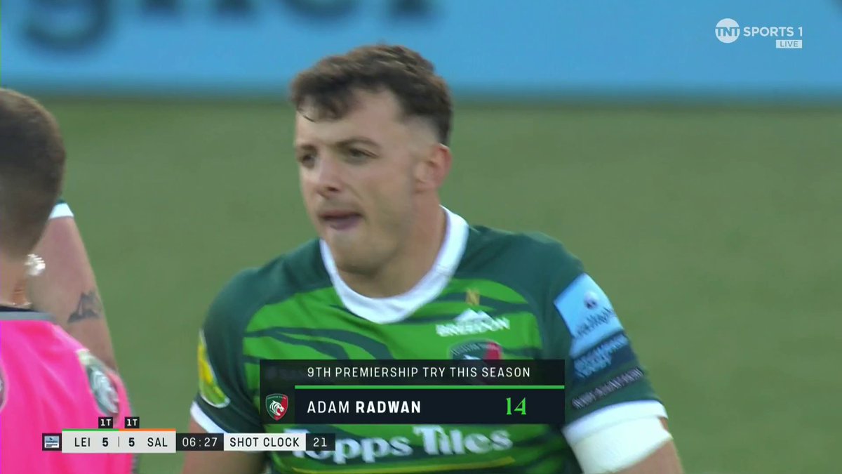 Eight tries in eight games 🔥 Adam Radwan cannot stop scoring 💨 #GallagherPrem | #LEIvSAL