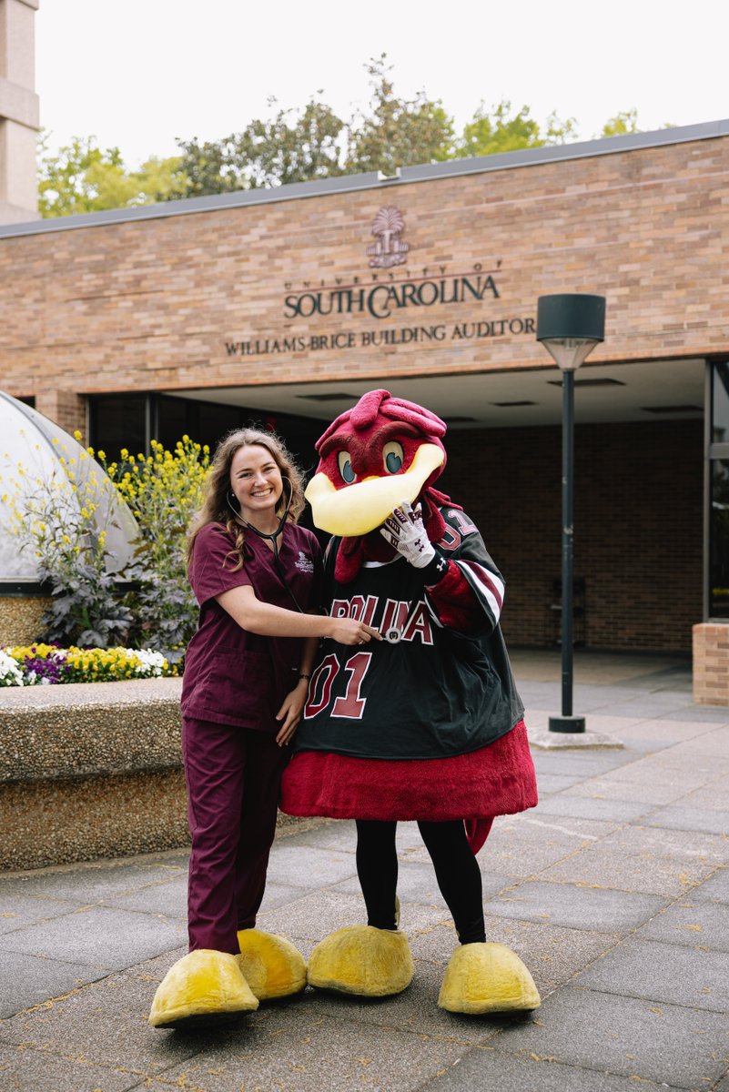 Cocky has been caring for our community in more ways than one. 🩺 Meet Nicole Hurley. After graduating today, she is trading in her yellow feet for nursing scrubs. 🎓 #ForeverToThee25