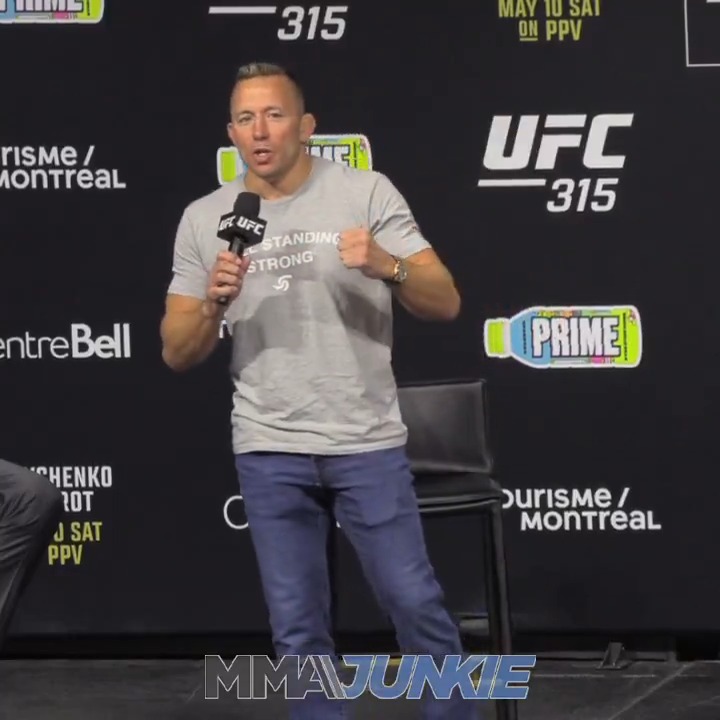 Georges St-Pierre is down to wrap his old welterweight title around the Belal Muhammad vs. Jack Della Maddalena winner at #UFC315. (via Mike Bohn)