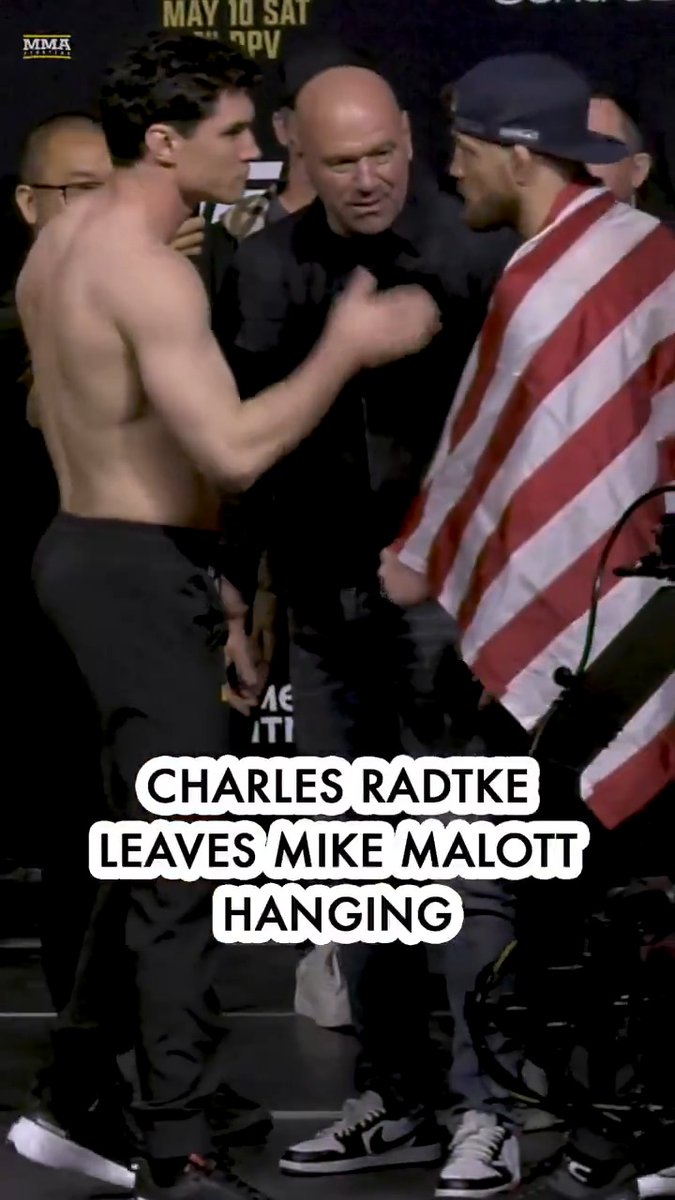 Charles Radtke gets met with chorus of boos and leaves Mike Malott hanging during their final #UFC315 faceoffa in Montreal