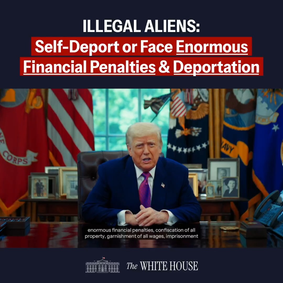 🚨 Illegal aliens, we repeat: SELF-DEPORT NOW OR FACE ENORMOUS FINANCIAL PENALTIES AND DEPORTATION.