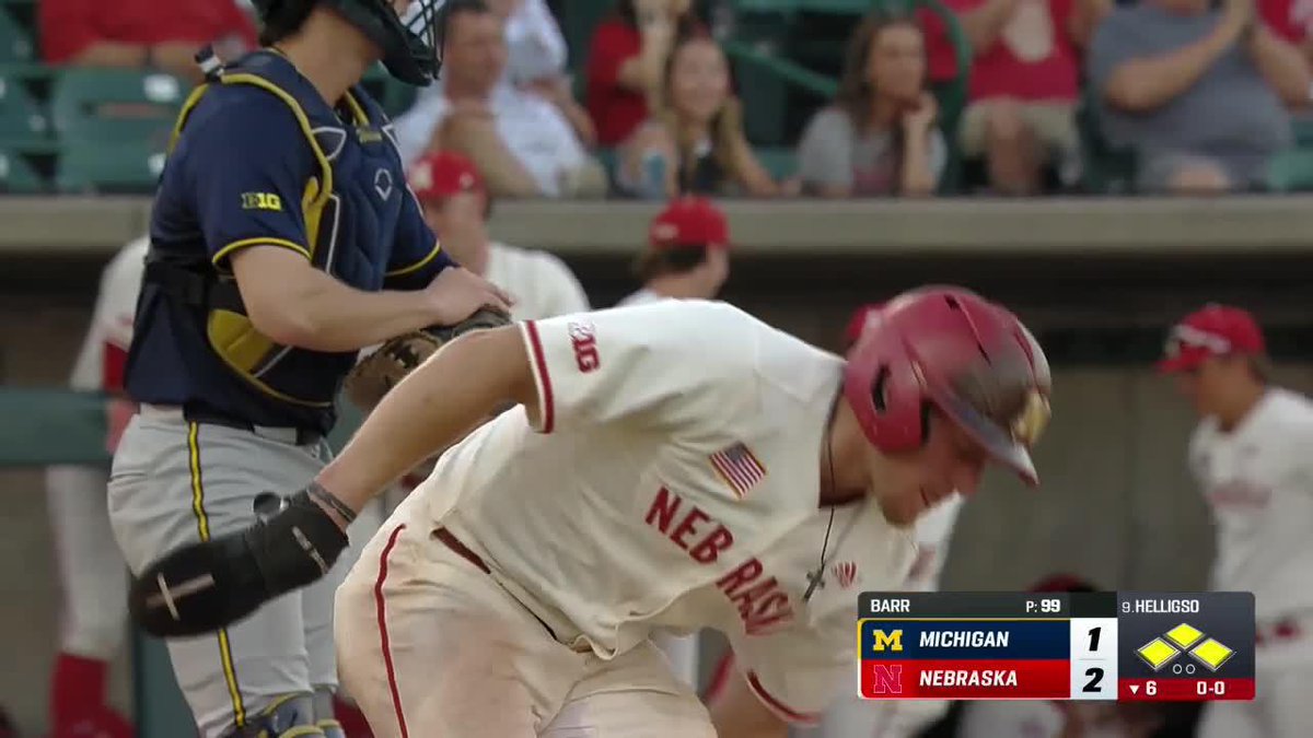 +1 Hogan Helligso plates Overbeek on an RBI groundout. B6 | 3-1 NU