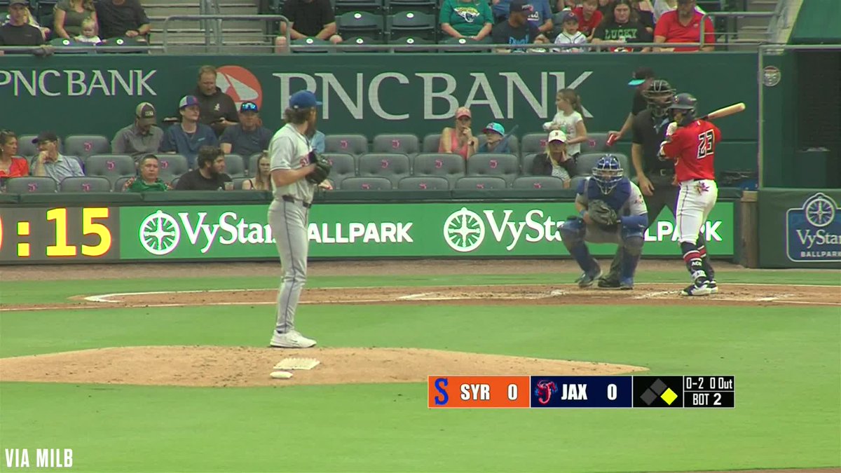 Nolan McLean tonight, in his debut with Triple-A Syracuse: 7.0 IP, 7 H, 0 ER, 0 BB, 7 K