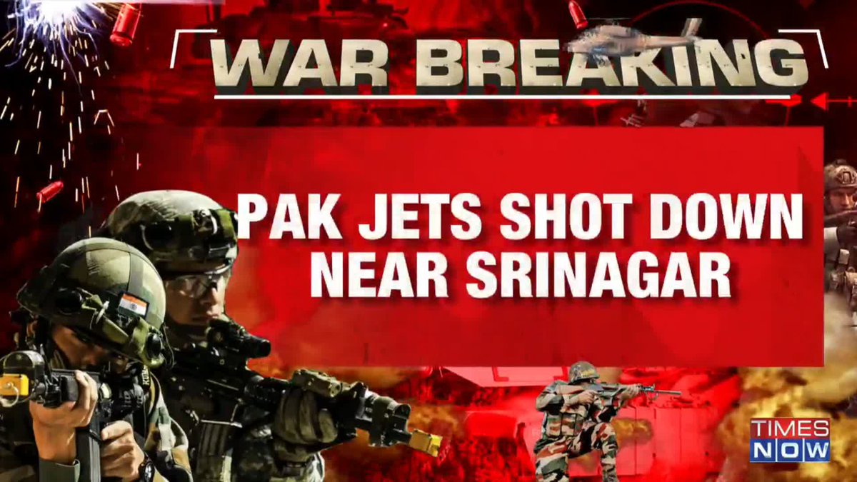 #IndiaVsPak Tensions Two Pak fighter jets shot down: Report Pak jets shot down near Srinagar Akash missile system foils Pakistan's plan Yawar Shafi & Amita Wadhwa🇮🇳 with more inputs