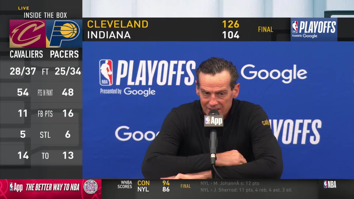 "Masterful... best performance of the year." 😤 Cavs HC Kenny Atkinson with high praise for Donovan MItchell's Game 3 performance