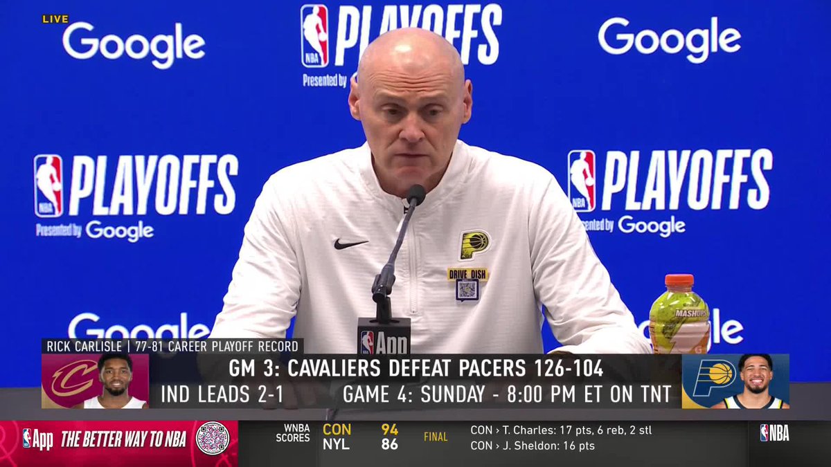 "Zero to do with the officials. This is us not playing with enough presence, posture, disposition..." 🗣️ Coach Carlisle takes full accountability for his squad's performance in Game 3