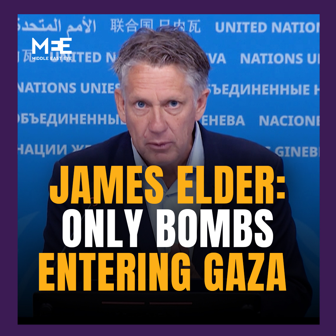 "The only thing entering Gaza right now is bombs.” Unicef spokesperson, James Elder, addressing the press on Friday, said that Israel’s plan to take over the distribution of humanitarian aid in Gaza would worsen the suffering of children and families