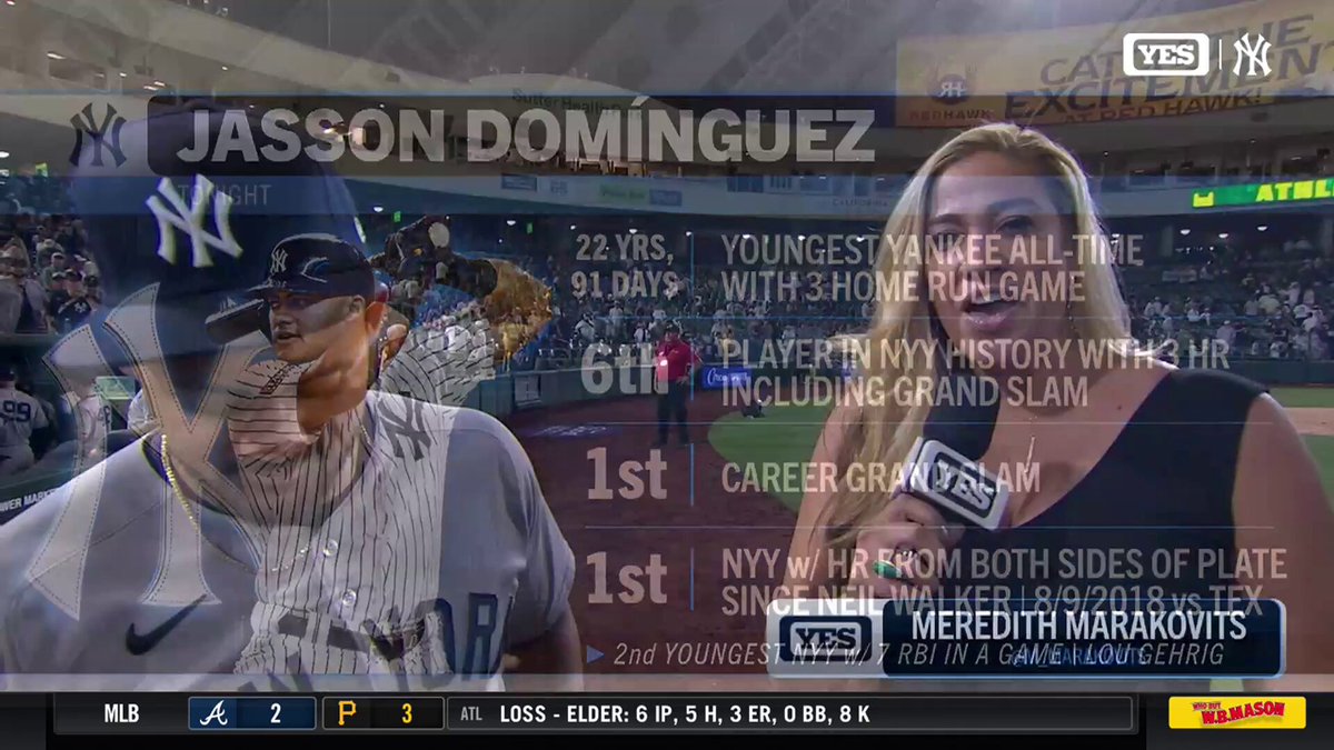 "A 3-homer game, I'll remember that for the rest of my life." Jasson Domínguez reacts to making career history vs. A's.