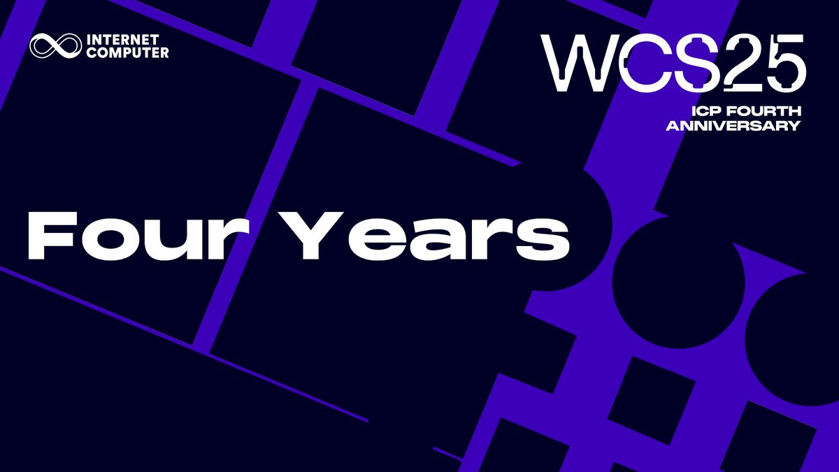 🎉 Four years 🙌 Today is ICP's 4th anniversary... and wow time flies! Join us at the World Computer Summit where we'll be joined by the whole community, builders, projects, partners and industry experts, celebrating all things ICP. 🔗 📍 June 3, 2025 — Zurich 🇨🇭