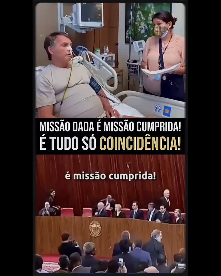 Dois momentos, o mesmo contexto e as mesmas palavras: MISSÃO DADA E MISSÃO CUMPRIDA! EIS O SISTEMA BRASILEIRO EM SUA ESSÊNCIA: