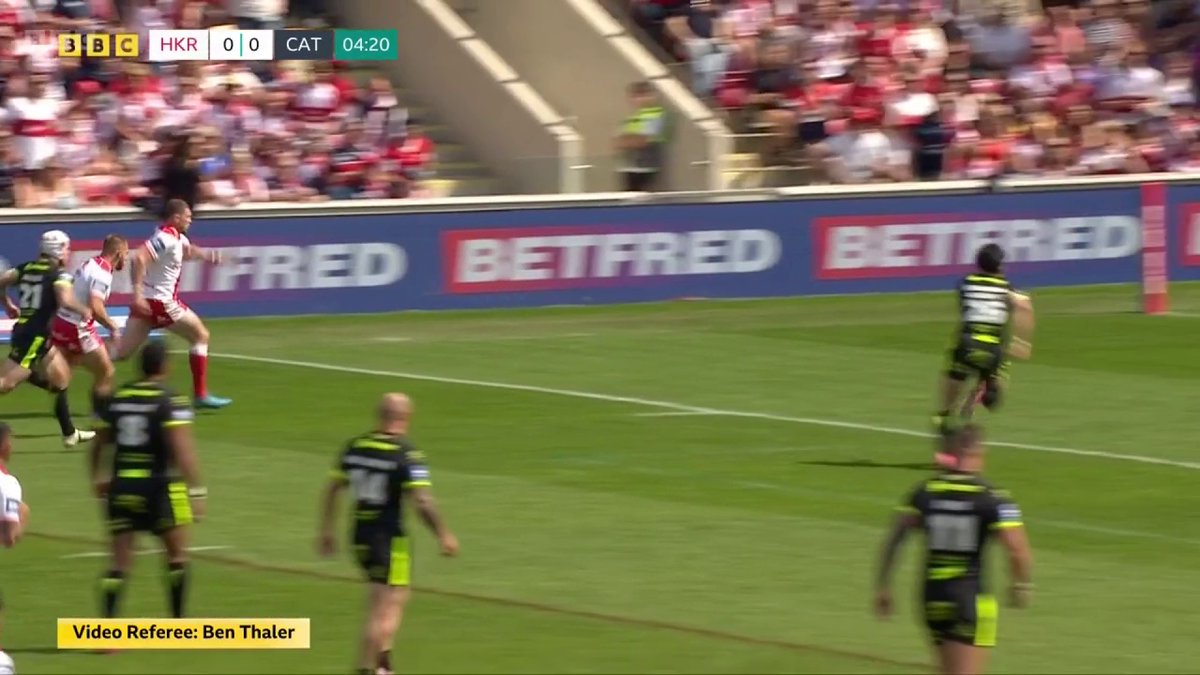 Hull KR score the first try of the semi-final after a defensive mix up. #ChallengeCup