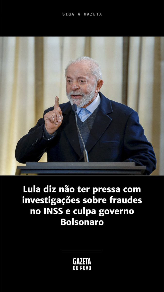 Lula diz não ter pressa com investigações sobre fraudes no INSS e culpa governo Bolsonaro