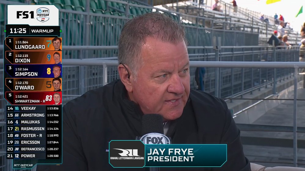 During #IndyGP Warmup, Rahal Letterman Lanigan Racing's Jay Frye joined Will Buxton, Townsend Bell and James Hinchcliffe. #INDYCAR