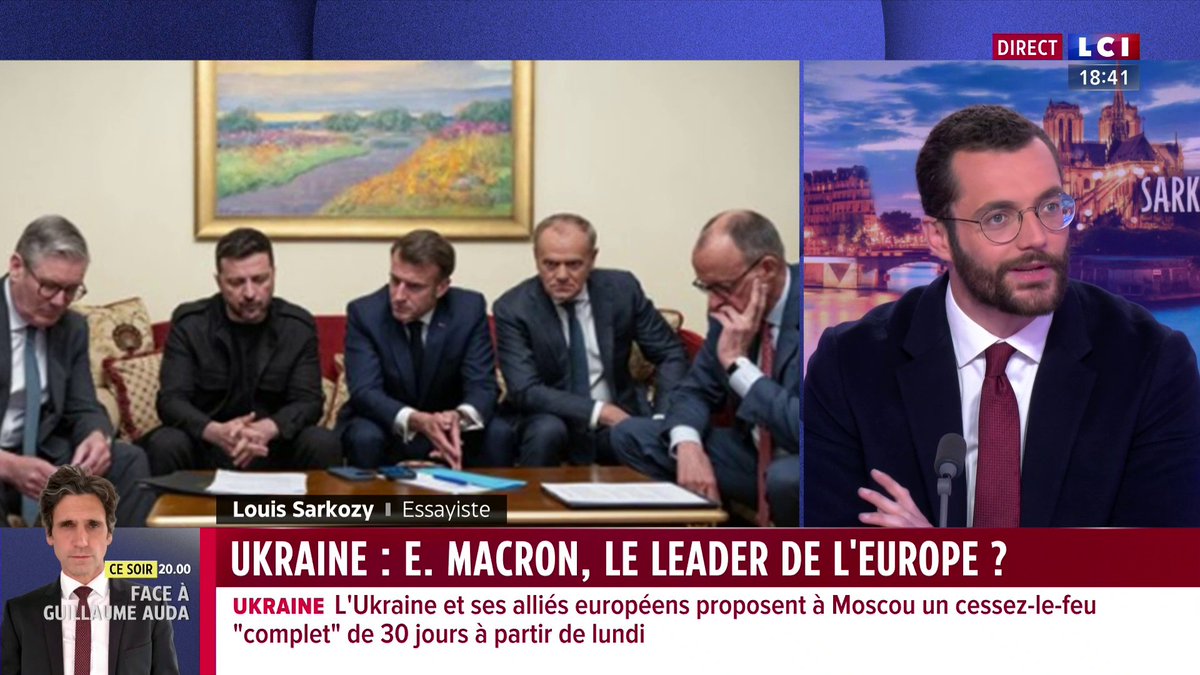 Ukraine : Emmanuel Macron n'est "pas encore" le leader de l'Europe pour Louis Sarkozy