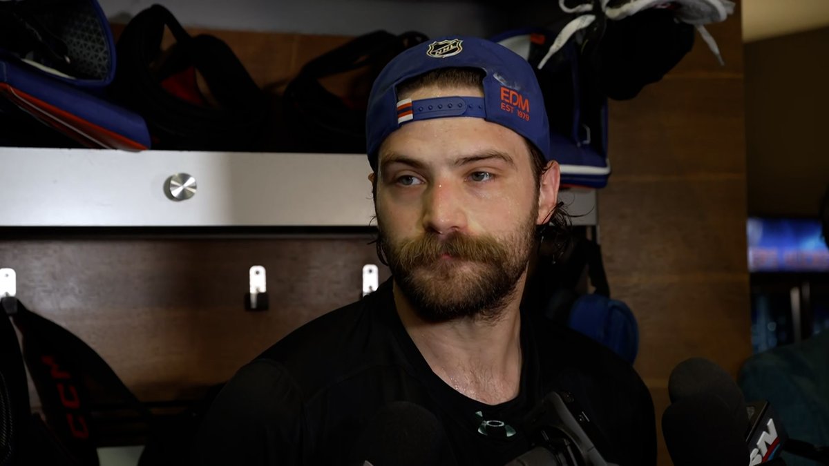 "I've been here before, nothing's that new to me. It's an opportunity again for me to go into the net &amp; do my job &amp; give these guys a chance to win." Stuart Skinner on returning to the #Oilers goal for Game 3 vs. Vegas. Enterprise | #LetsGoOilers