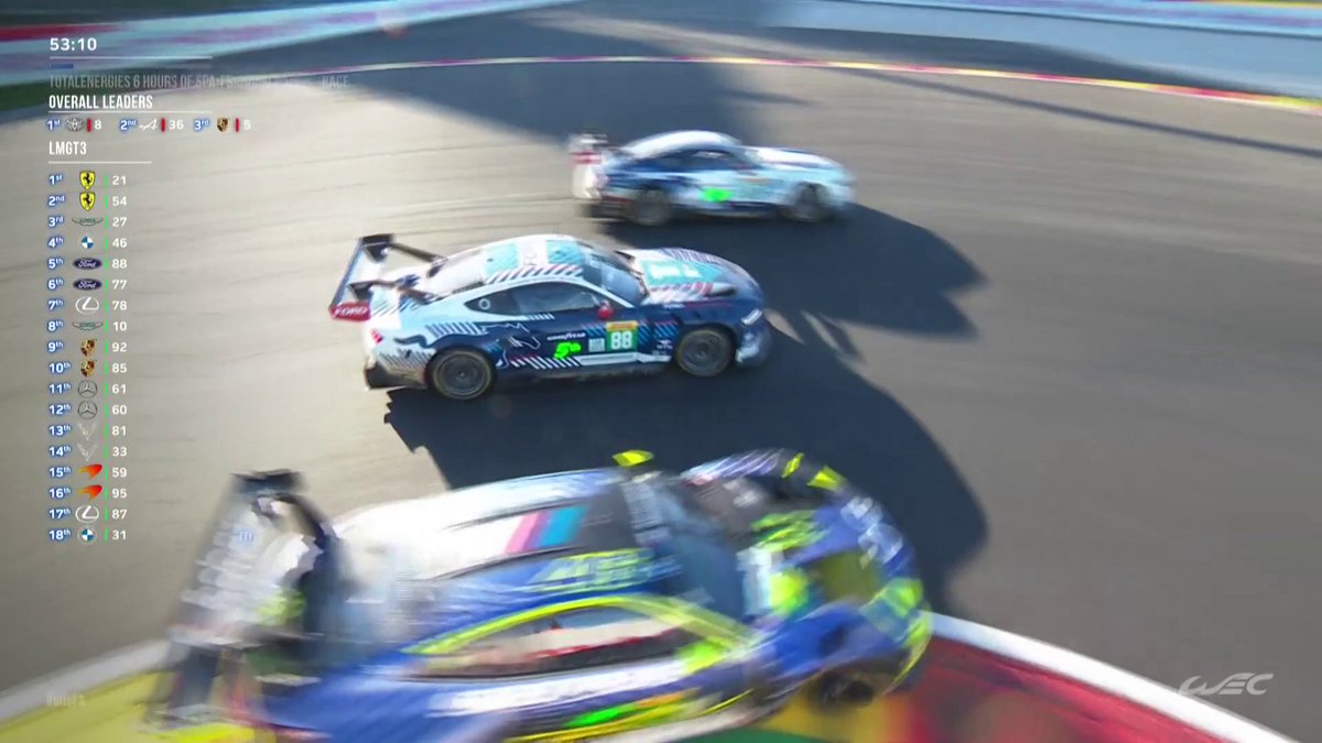 Two Mustangs vs. One BMW was never going to end well 😳 Watch LIVE on 🎥 #WEC #6HSpa WRT - W Racing Team Ford Performance