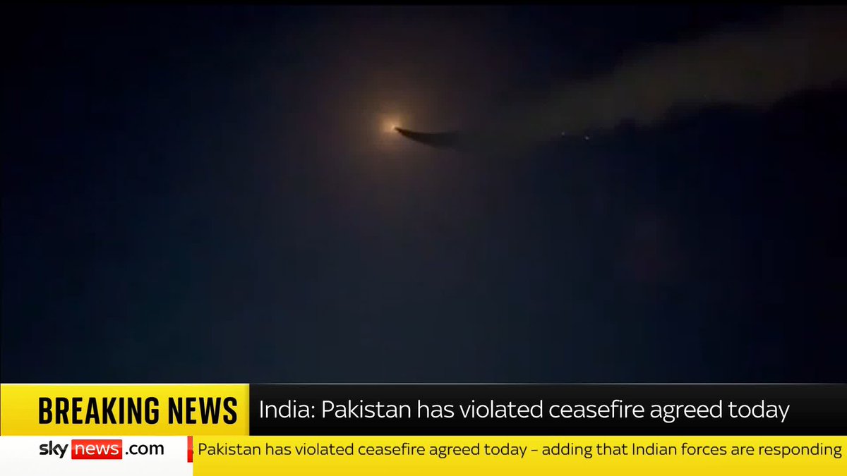 BREAKING: The Indian foreign secretary Vikram Misri has accused Pakistan of violating the agreed ceasefire after reports of blasts. Sky's Jonathan Samuels has the latest... Live updates ➡️ 📺 Sky 501, Virgin 602, Freeview 233 and YouTube