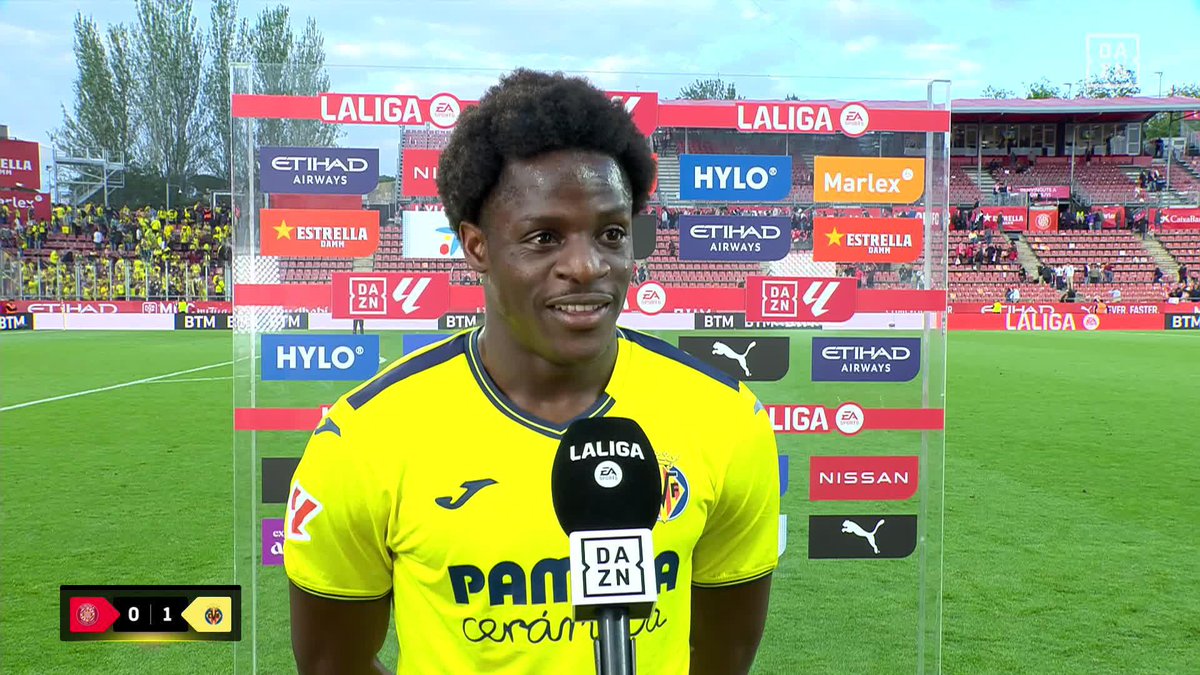🗣️ “Sí, que sí. Nos vamos a la Champions” Etta Eyong muy contento tras su primer gol que puede valer la clasificación #LALIGAenDAZN ⚽️