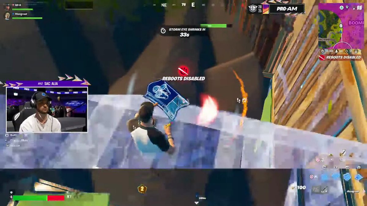 Ali-A cursed for the first time on the Fortnite Pro-Am broadcast after he got eliminated 😭