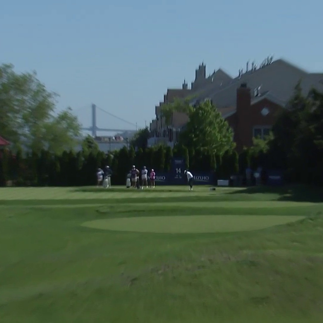 Elizabeth Szokol makes a HOLE-IN-ONE on 14 at Liberty National! 🔥 📺 Golf Channel | Mizuho Americas Open
