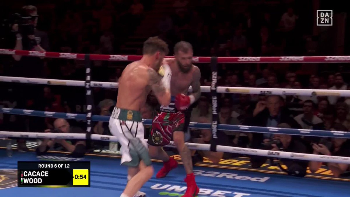 Anthony Cacace connecting in round six 👀 #CacaceWood | Live NOW on DAZN