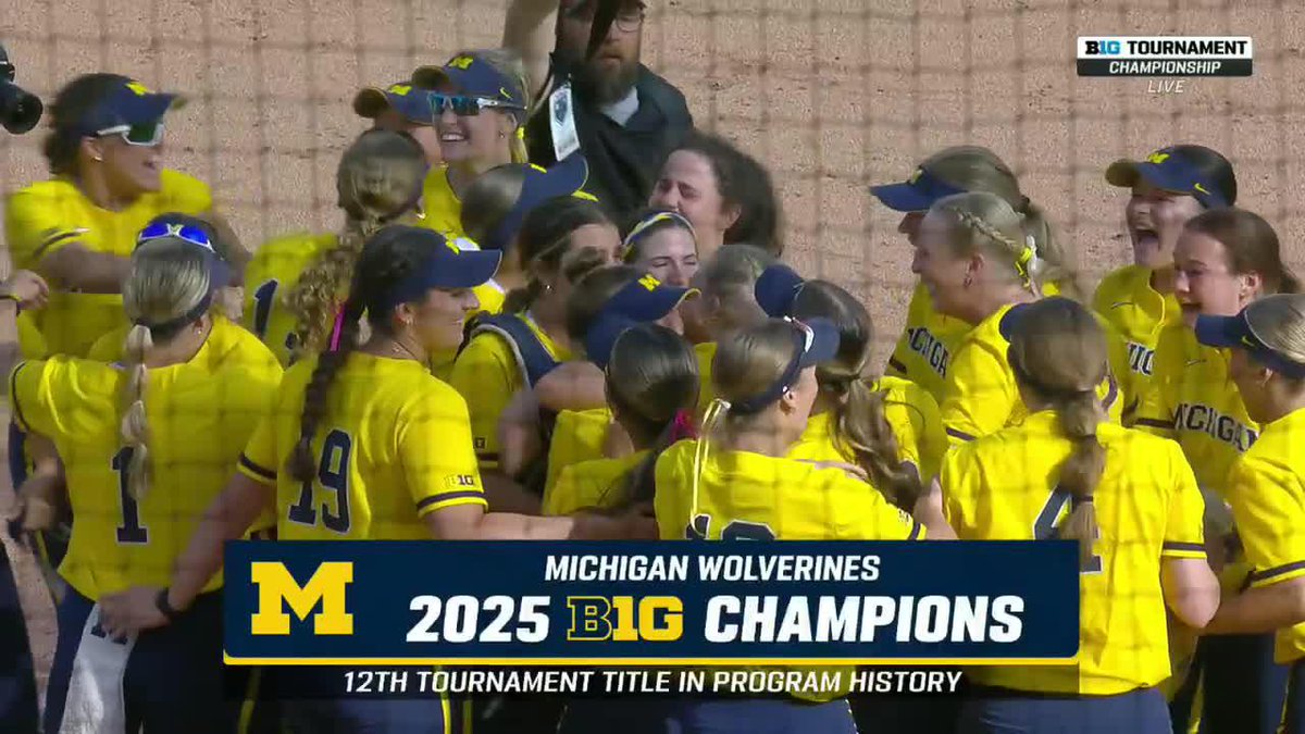 THE VICTORS ARE THE CHAMPS 〽️ Michigan Softball takes home the #B1GSoftball Tournament title 🏆