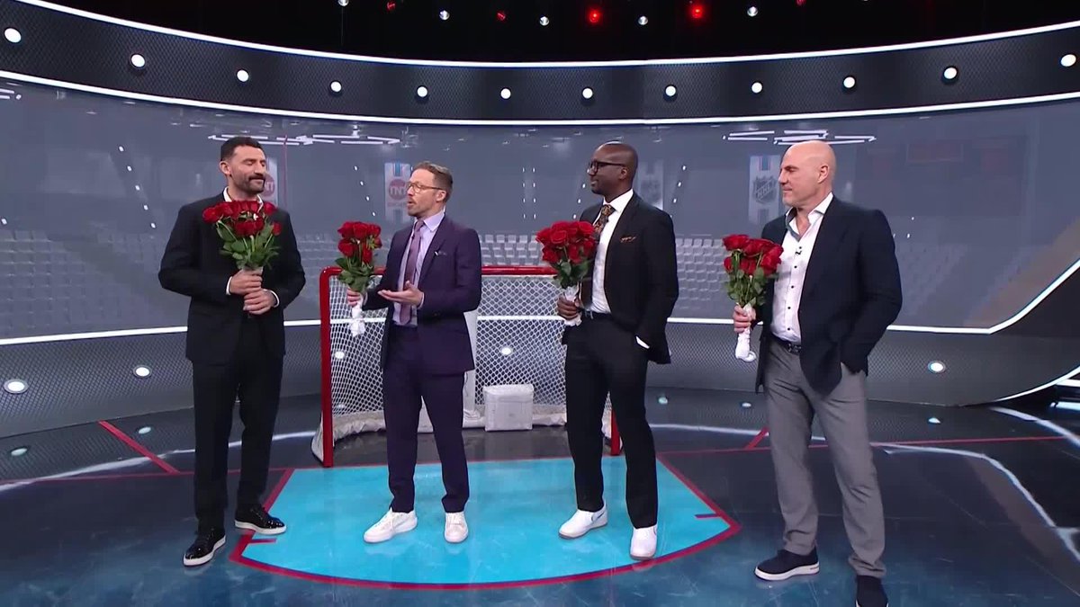 The guys give their flowers to Shayna Tutson, someone who truly helps keep the show running behind-the-scenes 🌹