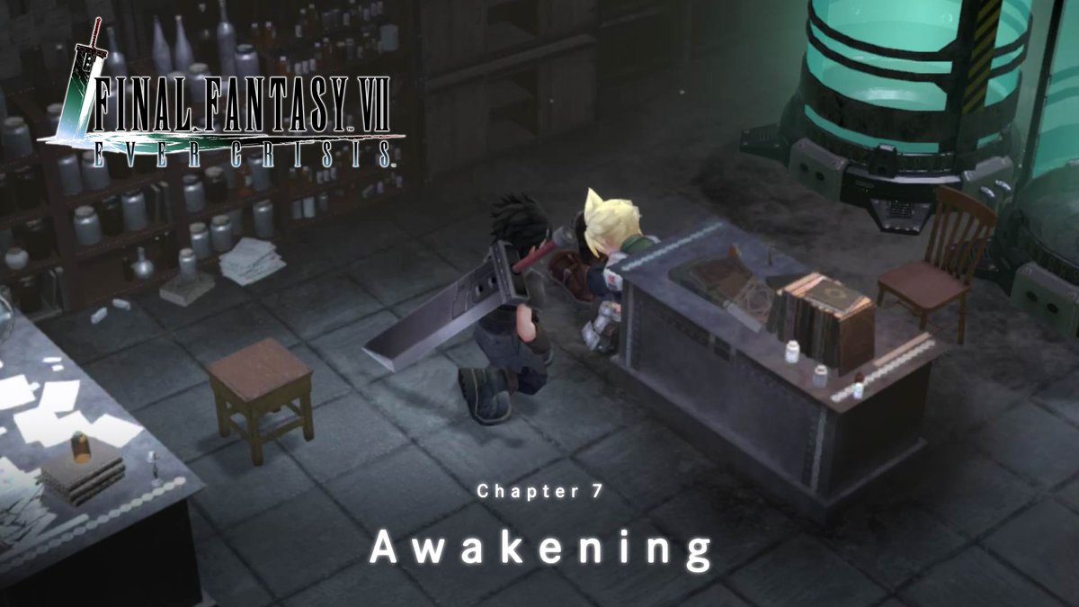 New Chapter Coming Soon The new chapter CRISIS CORE -FINAL FANTASY VII- CHAPTER 7 Awakening will be released May 14 7:00 PM PDT! Enjoy the release of this new chapter! #FF7EC #FF7EverCrisis