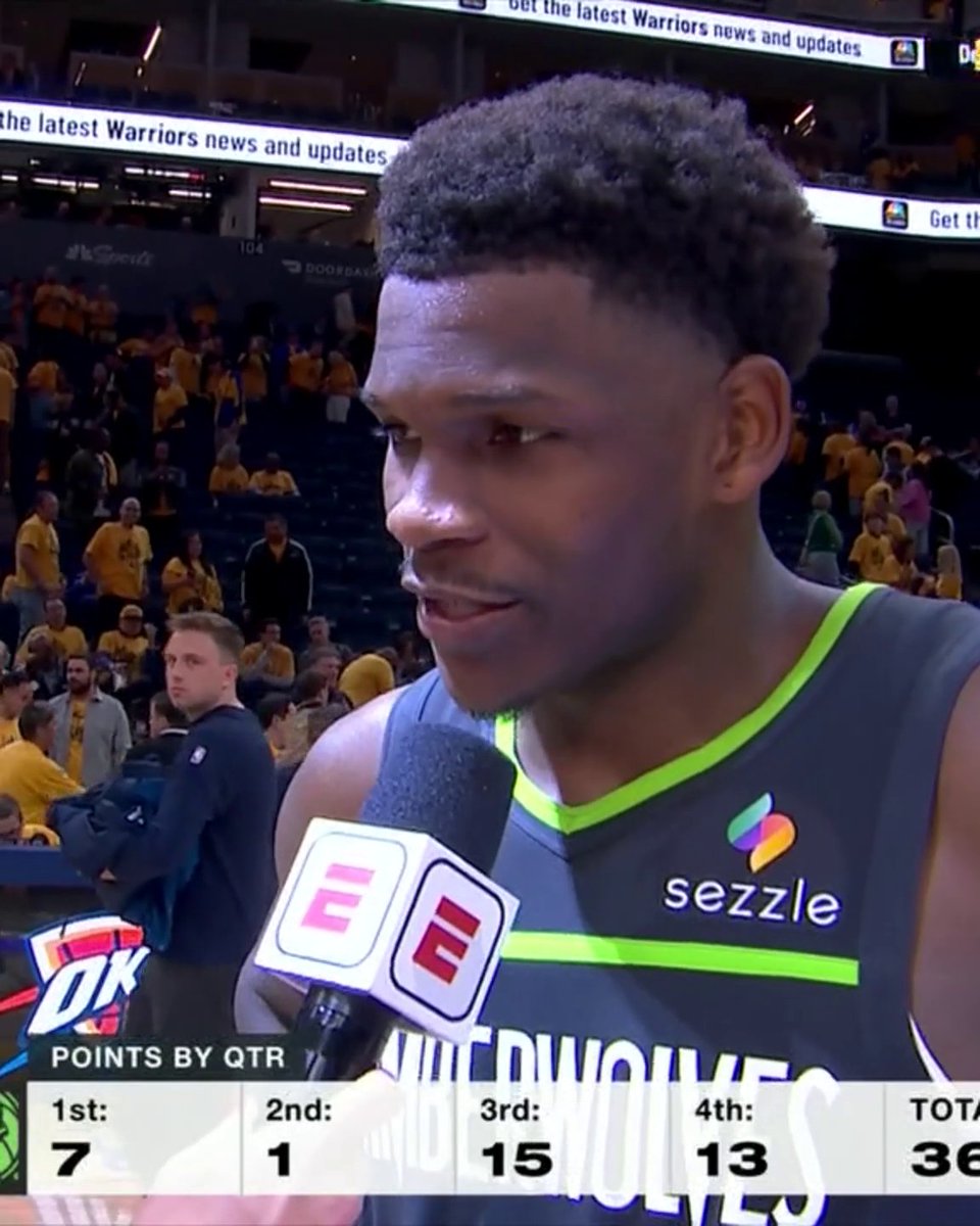 "Me personally? I stunk in the first half." Anthony Edwards on his performance in the Game 3 win 😅