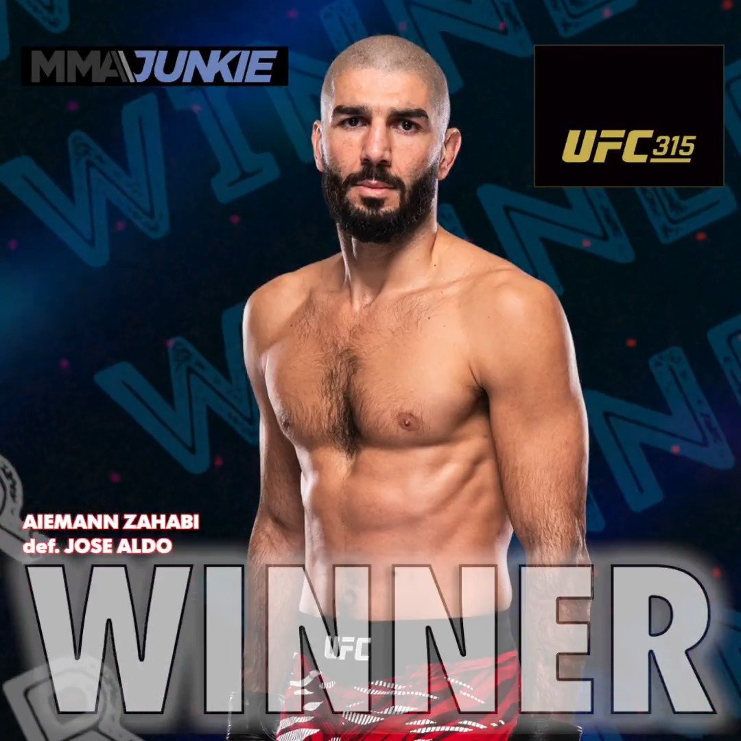 #UFC315 results: Aiemann Zahabi (@AiemannZahabi) def. Jose Aldo via unanimous decision (29-28, 29-28, 29-28) Live coverage: