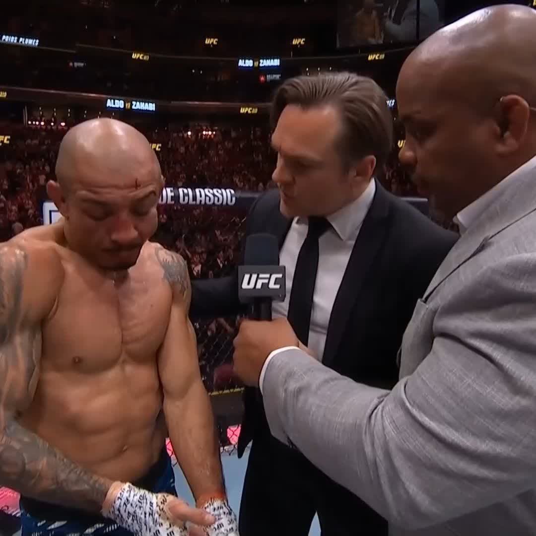 Fim de uma era! @JoseAldoJunior anuncia aposentadoria no #UFC315! Obrigado por tudo, lenda! 👑 [ Ao vivo e exclusivo no UFC Fight Pass Brasil | Assine agora e assista: ]