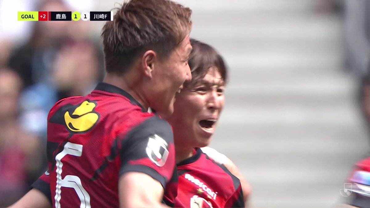 冷静にかわし、左足を強振！ #舩橋佑 のＪ１初ゴールは貴重な同点弾🔥 🎦 ゴール動画 🏆 明治安田Ｊ１リーグ 第16節 🆚 鹿島vs川崎Ｆ 🔢 1-1 ⌚️ 45+1分 ⚽️ 舩橋 佑（鹿島) #Ｊリーグ