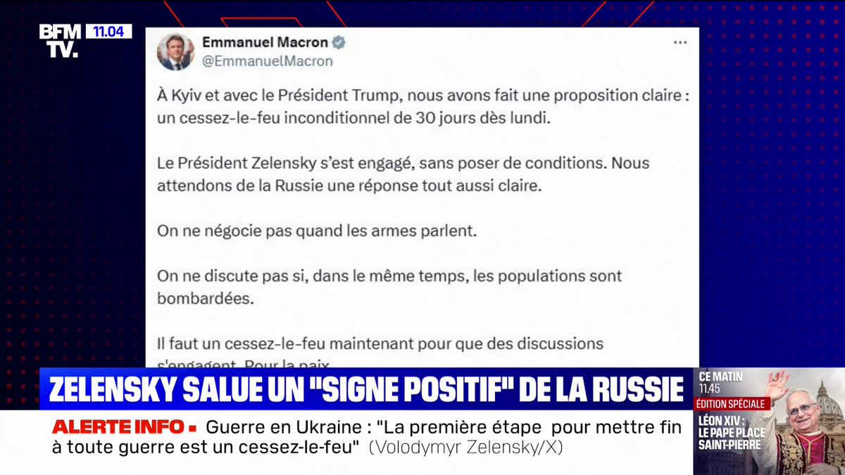 Guerre en Ukraine: "On ne négocie pas quand les armes parlent", déclare Emmanuel Macron