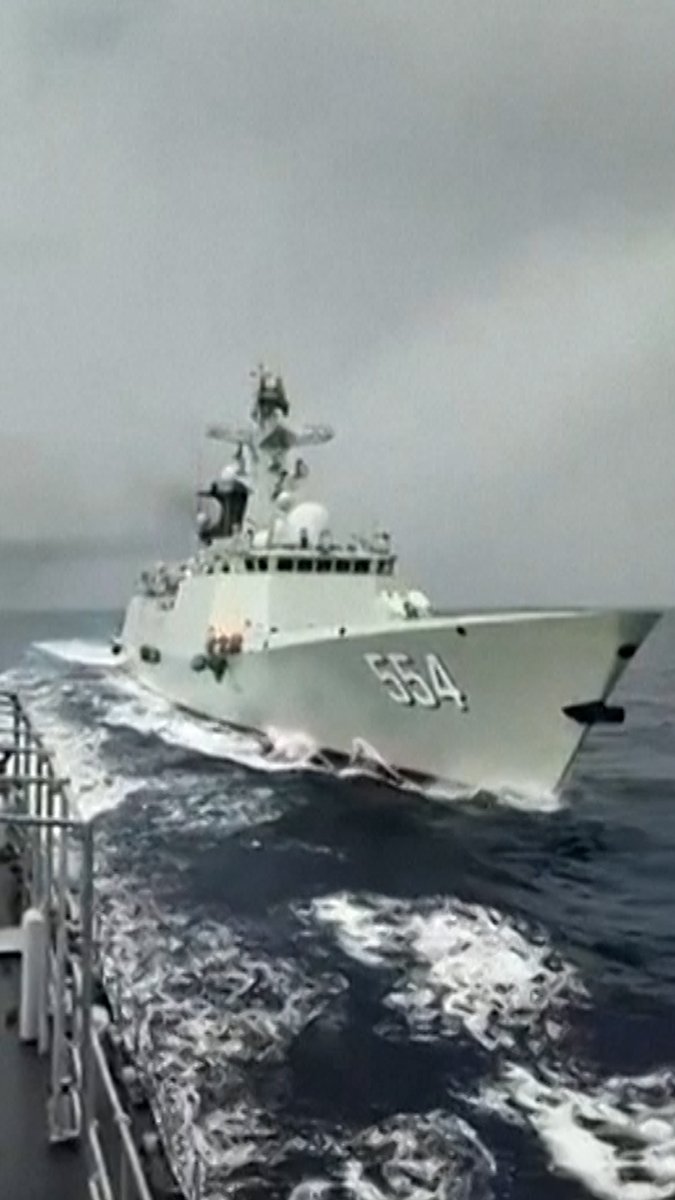 ICYMI: The Philippines released footage of what it called a "threatening and provocative" maneuver by a Chinese naval ship during joint military exercises with the US in the South China Sea.